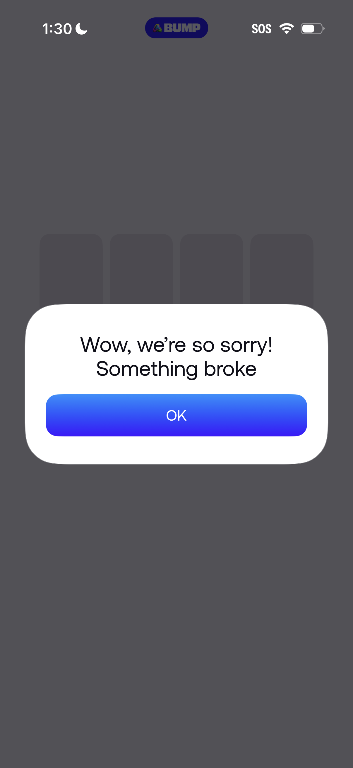 bump modal screenshot
